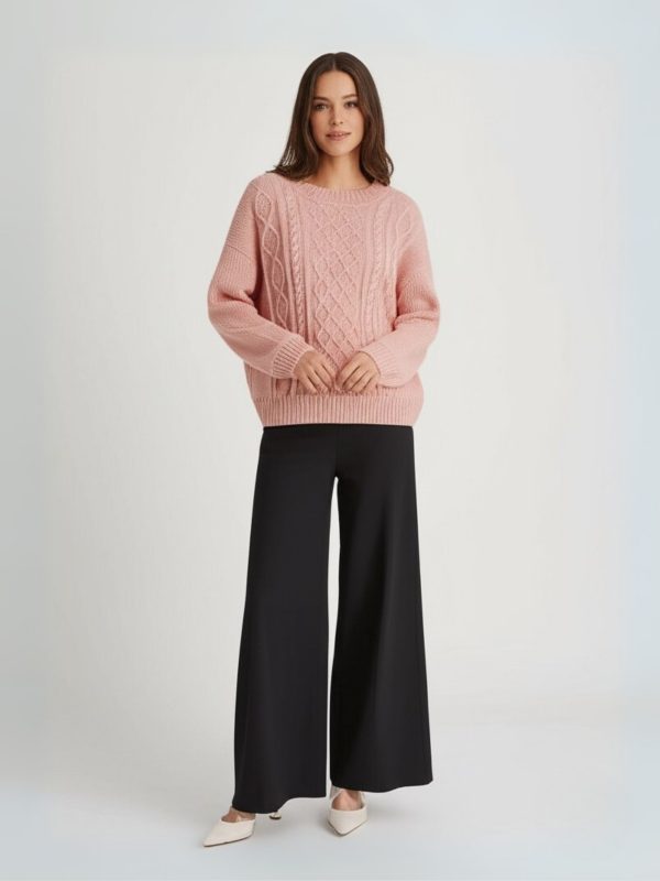 Blusa de lã rosa