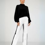 Calça preto e branco