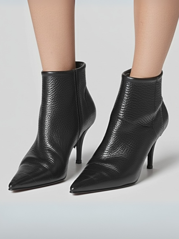 Bota preta bico fino