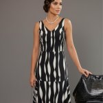 Vestido preto e branco