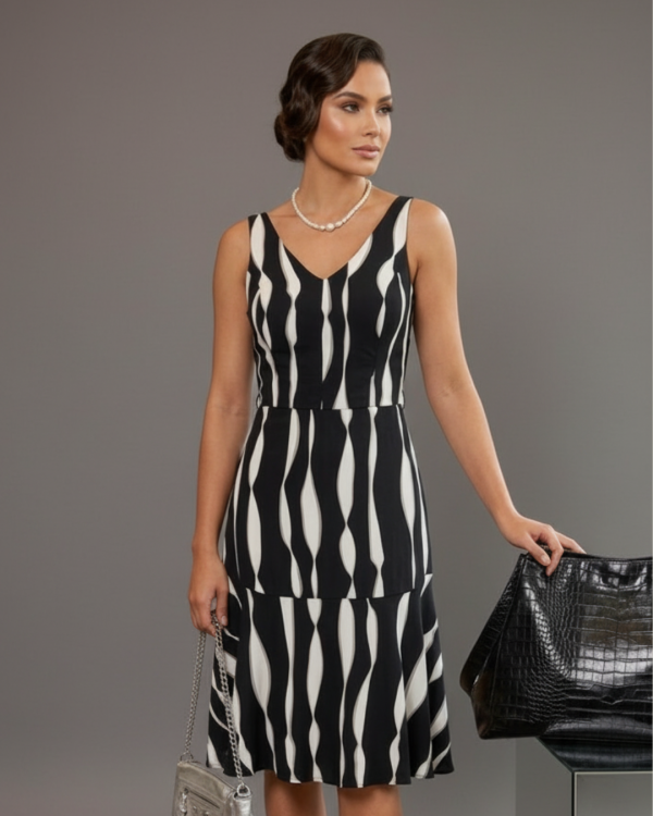Vestido preto e branco