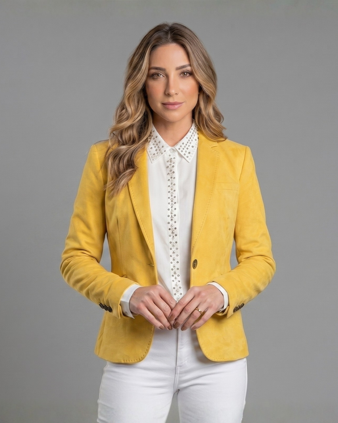 Blazer Amarelo Tricolina